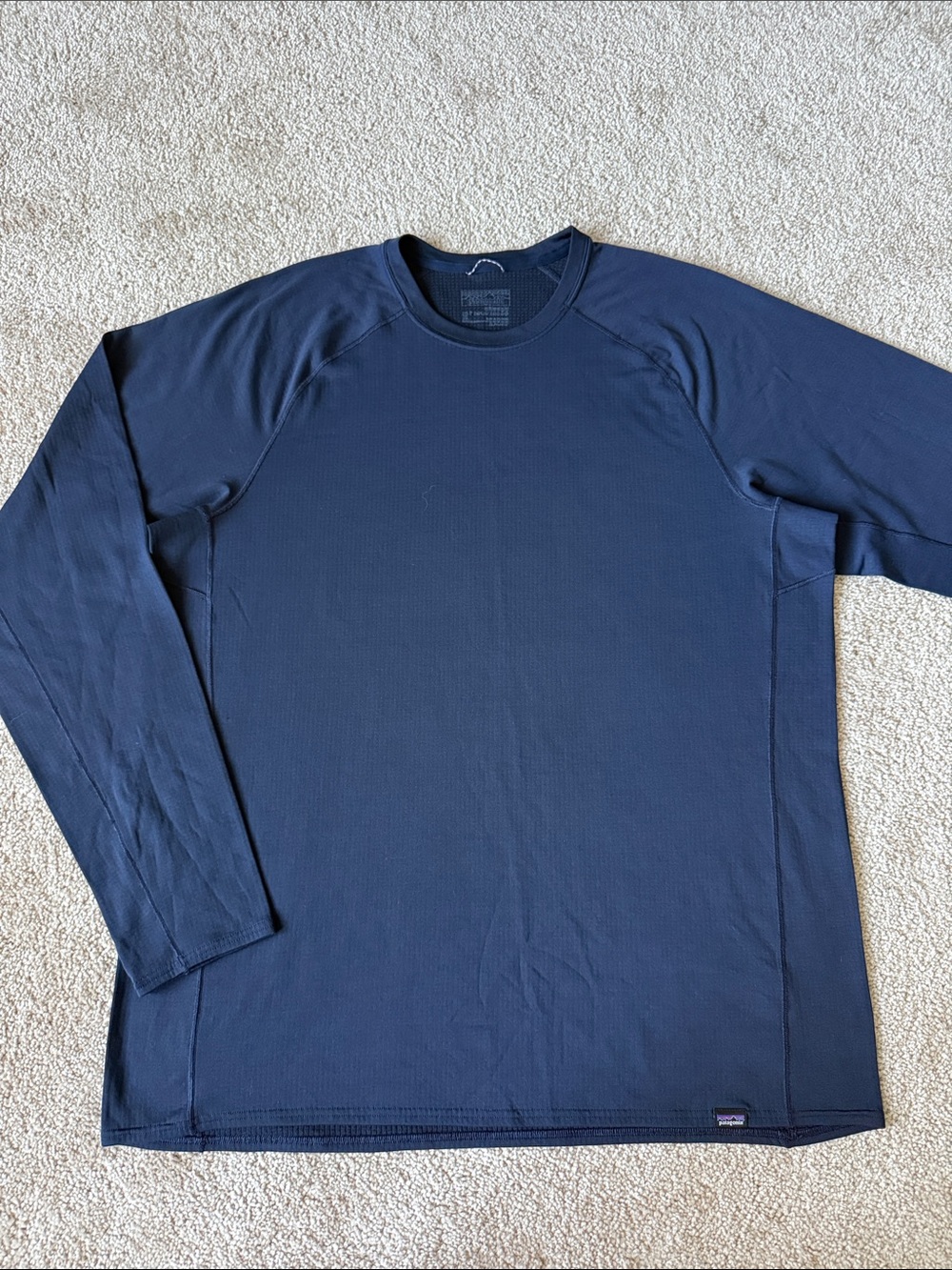 Patagonia Midweight Capilene Baselayer Navy Blue Crewneck Long Sleeve